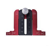 Jauge de hauteur pour scie de table, outil de mesure de profondeur réglable avec rapporteur pour toupie et scie circulaire, gabarit de précision en alliage d'aluminium pour des coupes précises, rouge