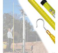Jauge de hauteur pour travaux électriques de sous-station, perche de sécurité extensible commerciale haute tension avec échelle M pour vérification(Yellow,12m/39.4feet)