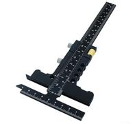 Jauge de marquage coulissante en forme de T pour le travail du bois, règle de mesure en alliage d'aluminium avec échelle gravée claire, poignée ergonomique pour charpentier (avec accordage noir)