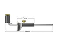 Jauge de marquage du bois de 120 mm et traceur coulissant avec guide de bord droit et incurvé - Outil de travail du bois de construction entièrement métallique pour des tâches