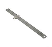 Jauge de marquage en acier avec règle de 30 cm, bloc d'arrêt pour le travail du bois, outil de mesure à double échelle cm/pouce pour menuiserie, bricolage