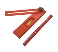 Jauge de marquage pliable multi-angle avec tête rotative à 360 degrés et niveau intégré pour la disposition et la mesure de précision du menuisier (avec stylo)