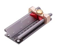 Jauge de mesure multifonction en alliage d'aluminium avec anneaux limités Outil de perçage d'angle de meulage 3 en 1 Positionneur Localisateur de table Jauge de hauteur pour travail bois