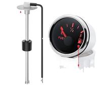 Jauge de Niveau Carburant 0-190 Ohm 2" 52 mm + capteur Flotteur for Voiture Marine, Camping-Car, Bateau, indicateur réservoir d'huile avec Alarme LED personnalisée(150mm)