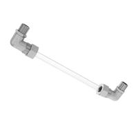 Jauge de niveau d’eau en verre 3/8 pouces pour réservoir 1 set | Raccords coudés en L, joints d’étanchéité inclus, cuivre et fer, lecture en , usage pour chaudières et citernes