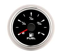 Jauge de Niveau de Carburant 2 pouces 190ohm, Affichage Digital Multicouleur 8 LED, Rétroéclairage Sélectif, Cadre Acier 316L, 12V / 24V pour Moto, Voiture, Bateau - Sécurité & (Cadran noir couvercle