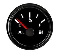 Jauge de niveau de carburant 52mm 0-90ohms, indicateur de niveau d'eau, indicateur de réservoir de liquide d'huile, rétro-éclairage rouge Surveillance stable(BN 0-90ohm)