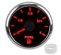 Jauge de Niveau de Carburant, 52mm Jauge de Niveau de Carburant de Voiture Universelle Compteur de Réservoir de Indicateur de avec Rétro-éclairage 7 Couleurs(Le Noir)