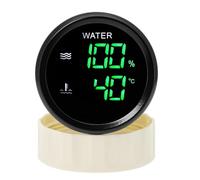 Jauge de niveau de carburant + température de l'eau avec avertissement, jauge numérique double 52mm 2 en 1 for capteur de niveau de carburant 0-190ohm Anti-vibrations(Water and Temp)