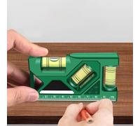 Jauge de niveau de poche magnétique portable avec règle métrique, mesure verticale horizontale à 45°, haute précision, 0,5 mm/m, résistante aux chocs, mini (150 mm), vert)