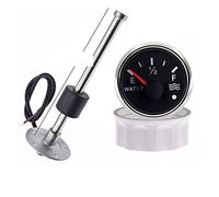 Jauge de niveau d'eau avec voyant d'alarme + capteur de niveau d'eau 0-190 Ohm 52mm indicateur de réservoir de niveau d'eau for voiture RV camping-car bateau Pour bateau automatique(200mm)