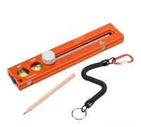 Jauge de niveau en alliage d'aluminium rétractable avec aimant puissant - Niveau à bulle portable pour le travail du bois - Règle métrique 18,5 cm (A)