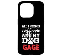 Jauge de nom de Chien All in Need is Coffee My Dog Named Coque pour iPhone 15 Pro