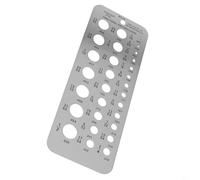 Jauge de perçage de 29 tailles en acier inoxydable Outil de mesure de diamètre pour forets, indice de fil de boulon avec trou de suspension, 0,6 cm à 1,27 cm x 1,6 cm, argenté