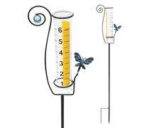 Jauge de pluie en plein air, jauge décoratif Freeze-Proof, Instrument météo précis, tube de mesure transparent, pieu au sol solide, affichage facile à lire, parfait pour le jardin, l'aviation, le