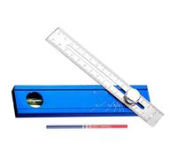 Jauge de positionnement légère avec niveaux à bulles transparents, design antidérapant et capacité de marquage à angles multiples dans la construction en aluminium, échelle à plusieurs degrés