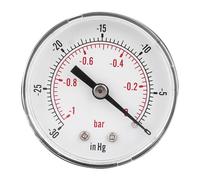 Jauge de Pression à Vide, 50mm, Étanche, Connecteur BSPT 1/8, Remplissage Glycérine, Double Échelle Bar et InHg, pour Gaz Eau