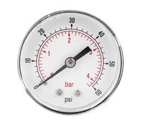 Jauge de pression axiale 1/4 BSPTLecture claireJauge de pression d'airBonne étanchéité pour l'eau pour les supports non corrosifs (0 60 psi,0 4 bar), oil pressure
