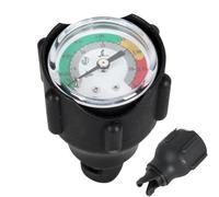Jauge de pression d'air pour bateau - Testeur gonflable en acier inoxydable et caoutchouc 30 PSI Max 5,2 x 7,9 cm, baromètre compact pour petite planche de surf, outil de pression marine fiable |