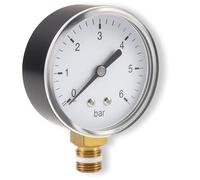 Jauge de pression d'eau de 0 à 6 bar, jauge de pression d'air comprimé 1/4", connecteur en laiton BSP, manomètres, support d'air comprimé à l'arrière pour contrôler