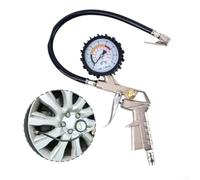 Jauge de pression des pneus en alliage d'aluminium 220 PSI avec boîtier de protection en caoutchouc et tube robuste