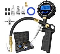 Jauge de pression des pneus numérique 250 PSI avec rétroéclairage LCD - Jauge de gonflage de pneus de haute précision avec coupleur à connexion rapide, résolution 0,1 affichage multi-unités pour