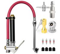 Jauge de pression des pneus robuste, double tête 10120 PSI avec connexion 14 NPT pour mesurer la pression de l'air (13 pièces)