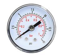 Jauge de pression mécanique BSPT de 0,3 cm avec pointeur de type axial pour air eau (0-15 psi, 0-1 bar)