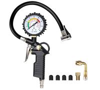 Jauge De Pression Pneu Voiture 220 Psi Gonfleur Avec Compresseur D'air D'extension Valve À 90 Degrés Pour Moto Vélo Camion