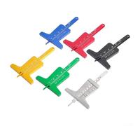Jauge de profondeur de bande de roulement de pneu en acier inoxydable avec échelle de 0 à 50 mm pour une mesure précise sur les voitures et les camions (rouge)