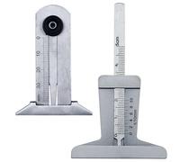 Jauge de profondeur de bande de roulement en acier inoxydable pour surveiller l'usure des pneus de véhicules d'été d'hiver et toutes saisons (2 pièces, 0-50 mm)
