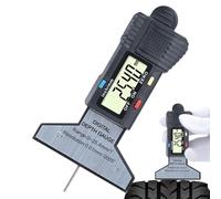 Jauge de Profondeur de Pneu | Jauge pour Pneus | Testeur de Précision 0,001cm à Afficheur LCD Électronique Plage 0-2,54cm avec Ressort de Rappel pour Conducteurs