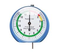 Jauge de profondeur de sculpture,0,8 mm à cadran à pointeur,Outil de Contrôle pour Pneus - pour Entretien et Sécurité : Auto, Moto, Camion, Bus, Utilitaire, Remorque, Atelier