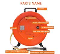 Jauge de profondeur pour puits, indicateur de niveau d'eau avec sonde et ruban d'acier, profondeur de 10 à 300 m, affichage de la valeur maximale et voyant lumineux, pour puits, forages(50 meters)