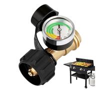 Jauge de propane - Compteur de pression de réservoir à code couleur, indicateur de niveau de réservoir de propane en laiton massif pour bouteilles standard de 1,5 à 18,1 kg | Détecteur de fuite pour
