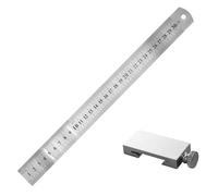 Jauge de règle en acier de bloc de fixation - Localisateur de traçage en acier inoxydable de 30 cm, blocs d'arrêt réglables en d'aluminium, outil de marquage de précision pour le travail du