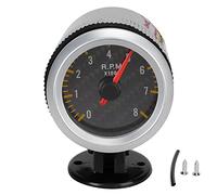 Jauge de Tachymètre, 52 Mm/2,05 Pouces 0-8 000 Tr/min. Pointeur de Panneau en Fibre de Carbone 12 V Universel pour Moteurs 4 6 8 Cylindres Tachymètre