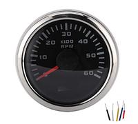 Jauge de tachymètre 52mm / 2in 6000RPM, tachymètre LCD RPM avec compteur horaire IP67 étanche pour moto de machines de construction de moteur hors-bord automatique