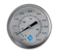 Jauge de température à cadrans ronds en acier inoxydable 10-287 ℃/287 ℃ Thermomètre de four 5/16 UNG Filetage Jauge de température pour barbecues Thermomètres de précision