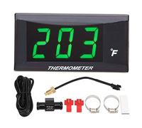 Jauge de température de l'eau, degré Fahrenheit, écran LCD rétroéclairé, étanche, avec té de 16mm, pour moto (Verte)