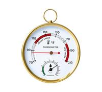 Jauge de température de sauna - Moniteur ABS en acier inoxydable de 9,4 cm, thermomètre précis de 68 à 212 F, humidimètre de 0 à 100 RH | Accessoire personnel de spa de hammam pour la boîte de cabine