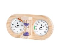 Jauge De Température De Sauna - Thermo-hygromètre De Sauna 11,4 Pouces | Hygromètre À Cadre En Bois De Pin, Sablier De 15 Minutes, Moniteur Mural Analogique Pour Garage, Serre, Camping-car Et Lieu De