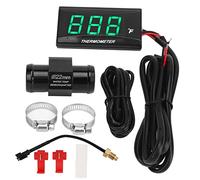 Jauge de Température d'Eau Moto, Écran LCD Ultra Fin, Boîtier ABS Rouge, DC12V, Étanche - Affichage Clair, Alerte Température, Installation Universelle (Verte)