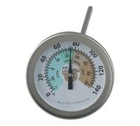 Jauge de température du sol en acier inoxydable 200 mm pour surveillance du compost, entretien des plantes de jardin, utilisation en extérieur, 10 °C à 76 °C, précision ± 2 °C/± 4 °C (vers de terre)