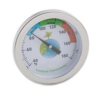 Jauge de température du sol en acier inoxydable 200 mm pour surveillance du compost, entretien des plantes de jardin, utilisation en extérieur, 10 °C à 76 °C, précision ± 2 °C/± 4 °C (terre)