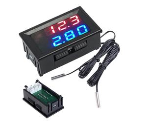 Jauge de température industrielle : thermomètre de terrarium d'aquarium numérique, sondes de compilation étanches, écran LCD de de l'eau transparent | Parfait pour la lecture