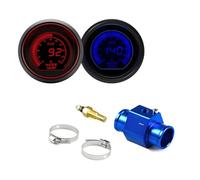 Jauge de température l'eau voiture, 52mm, LCD, 40~140 ℃, rétro-éclairage rouge et bleu, avec capteur, adaptateur tuyau Joint(32mm)