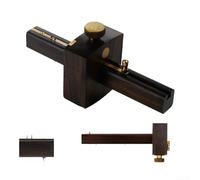 Jauge de traçage à mortaise, jauge de marquage en bois d'ébène avec glissière en laiton pour tracer à mortaise simple et double ligne de précision dans un atelier de menuiserie (B)