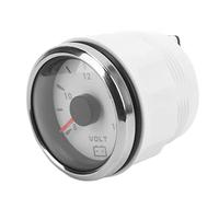 Jauge de Voltmètre Marin, 52 Mm Jauge de Tension Marine Pointeur 8-16V Voltmètre étanche Voltmètre Marin Jauge de Tension de Bateau avec Rétro-éclairage 7 Couleurs pour Bateau RV Car(blanche)