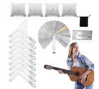 Jauge d'épaisseur - Outils de luthier pour guitare | Jauge d'action pour cordes de guitare, outils de luthier pour luthier, jeu de jauges de rayon crantées, règle d'action des cordes pour touche
